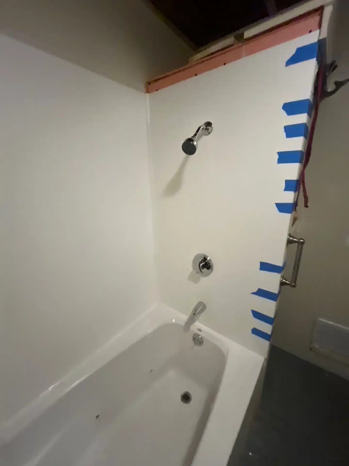 Shower Water Line Installation In Progress In A Groton, CT Home By TMG Plumbing And Disaster Solutions To Support Reliable Bathroom Plumbing.