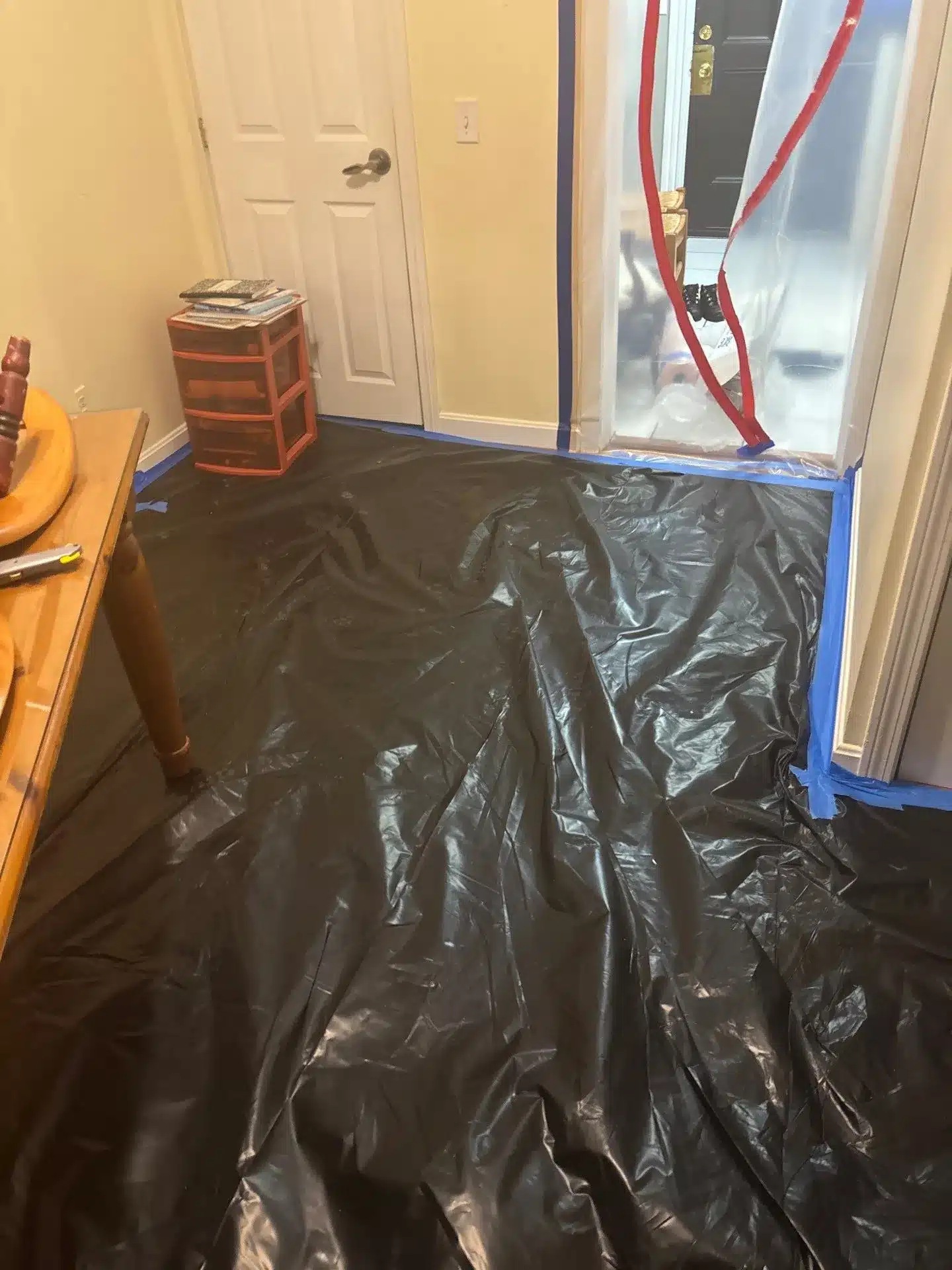 Water Damage Restoration Work In Cranston, RI By TMG Plumbing And Disaster Solutions Helping Restore A Property Following Water Intrusion.